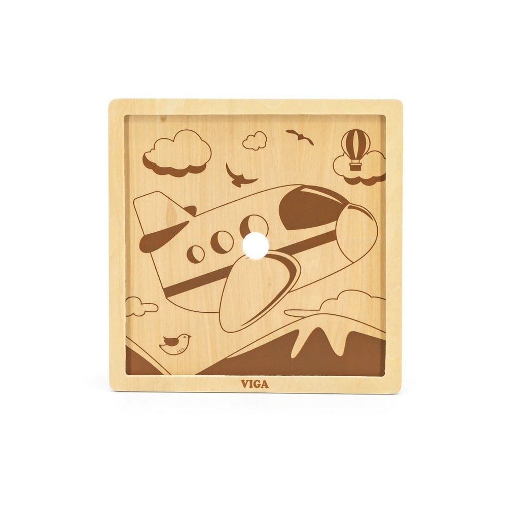 Puzzle din lemn cu 9 piese - Avion, Viga