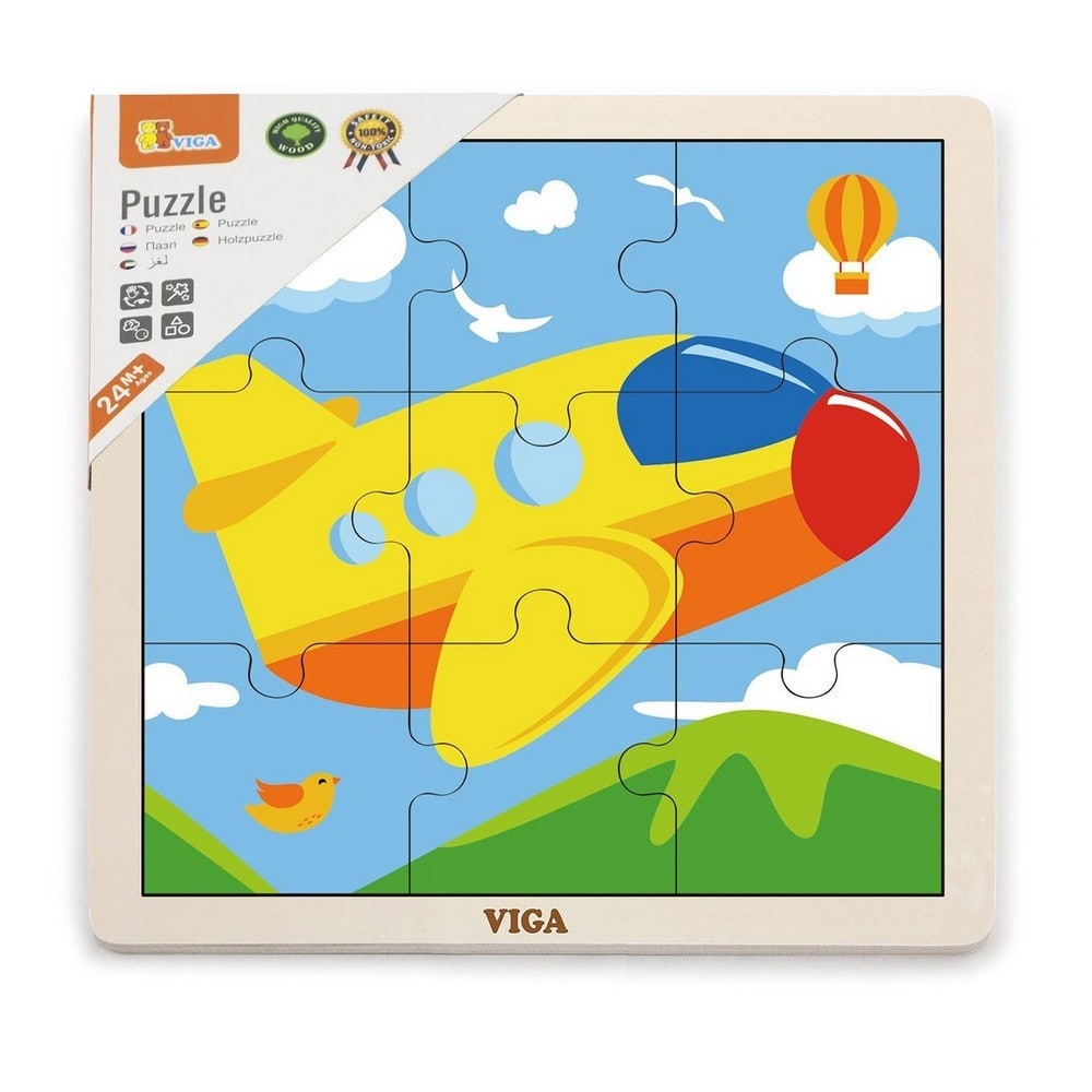 Puzzle din 9 piese mari - avion