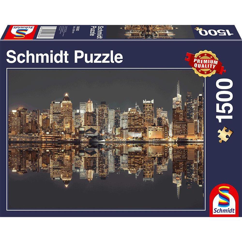 Puzzle 1500 NEW YORK SKYLINE AT NIGHT-Schmidt-1-Jocozaur