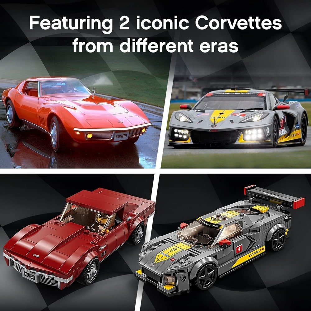LEGO Speed Champions -  Chevrolet Corvette C8.R si 1968 Chevrolet Corvette 76903, 512 piese