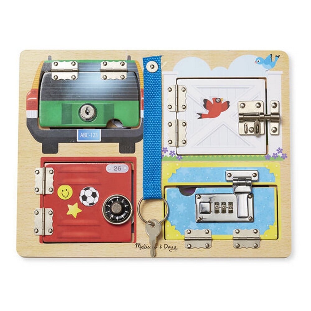 Melissa & Doug Joc din lemn pentru dezvoltarea abilităților, Lacăte și încuietori