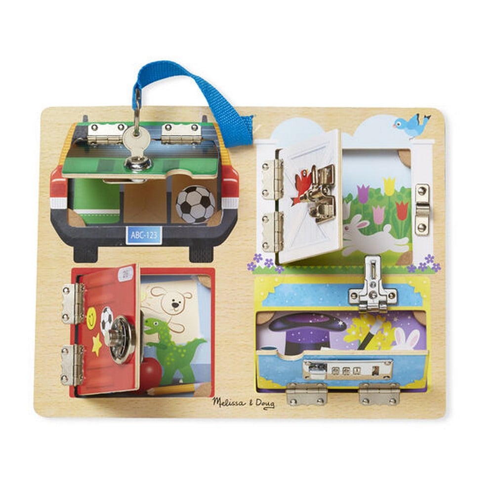 Melissa & Doug Joc din lemn pentru dezvoltarea abilităților, Lacăte și încuietori