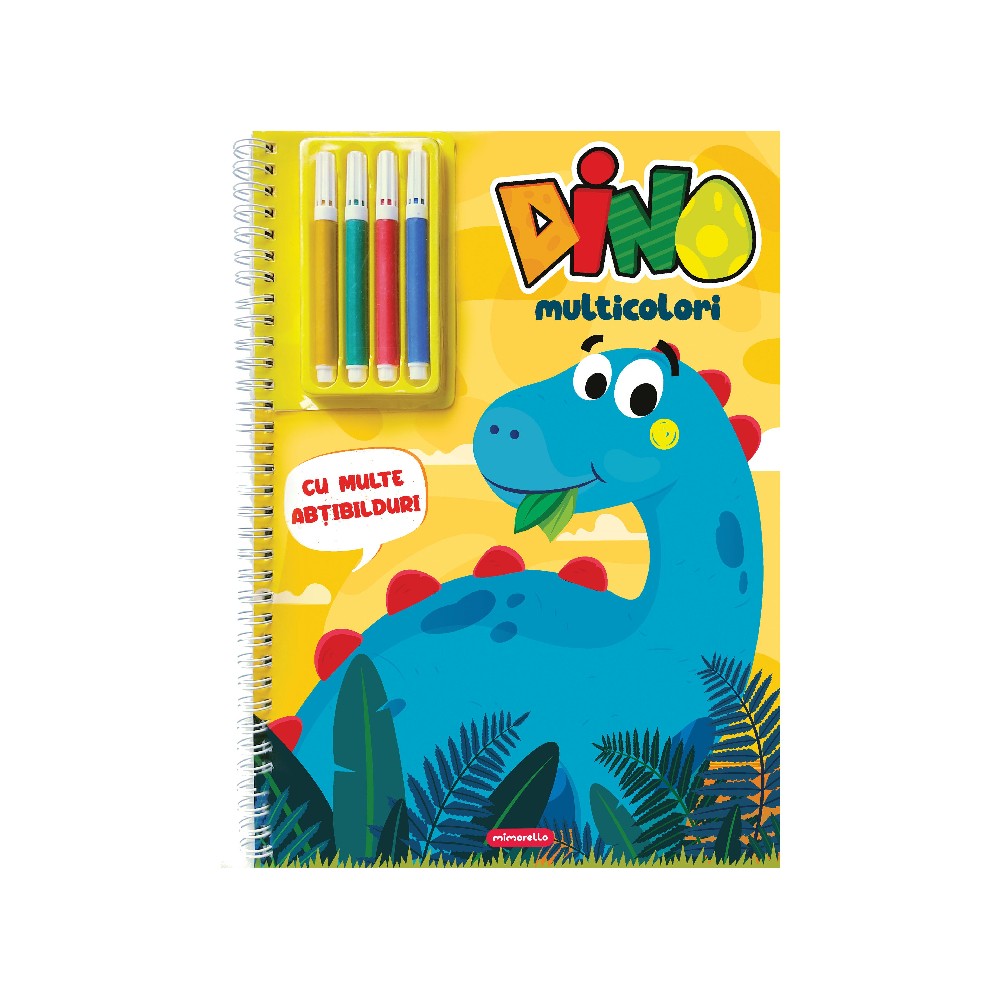 Dino multicolori carte de colorat