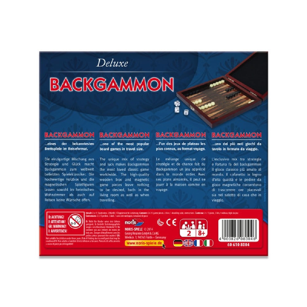 Deluxe úti társas Backgammon joc de societate în limba engleză