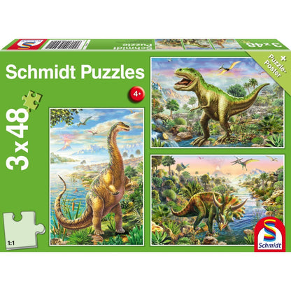 Puzzle Aventurile dinozaurilor 3x48 piese