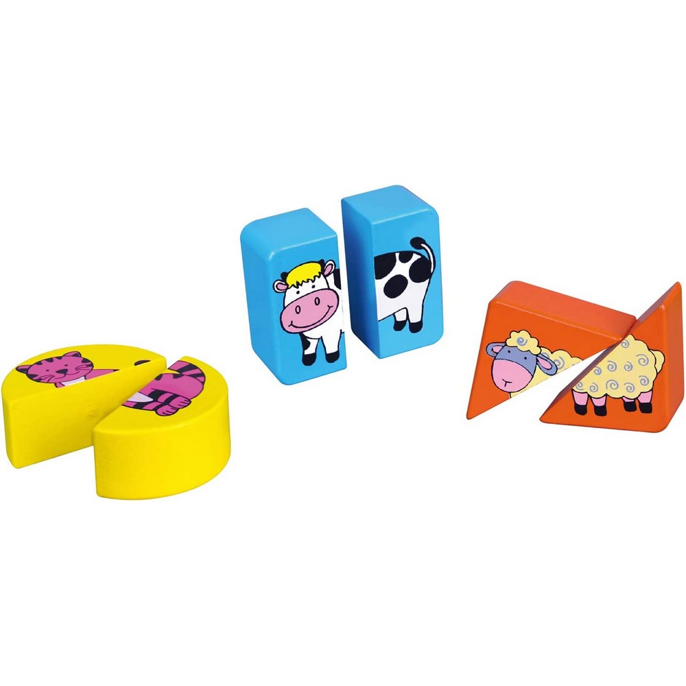 Puzzle din lemn cu animale - joc educativ pentru copii, Viga