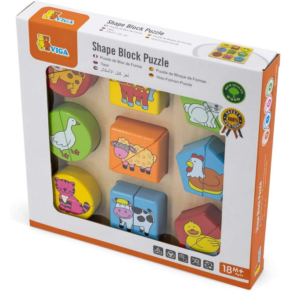 Puzzle din lemn cu animale - joc educativ pentru copii, Viga