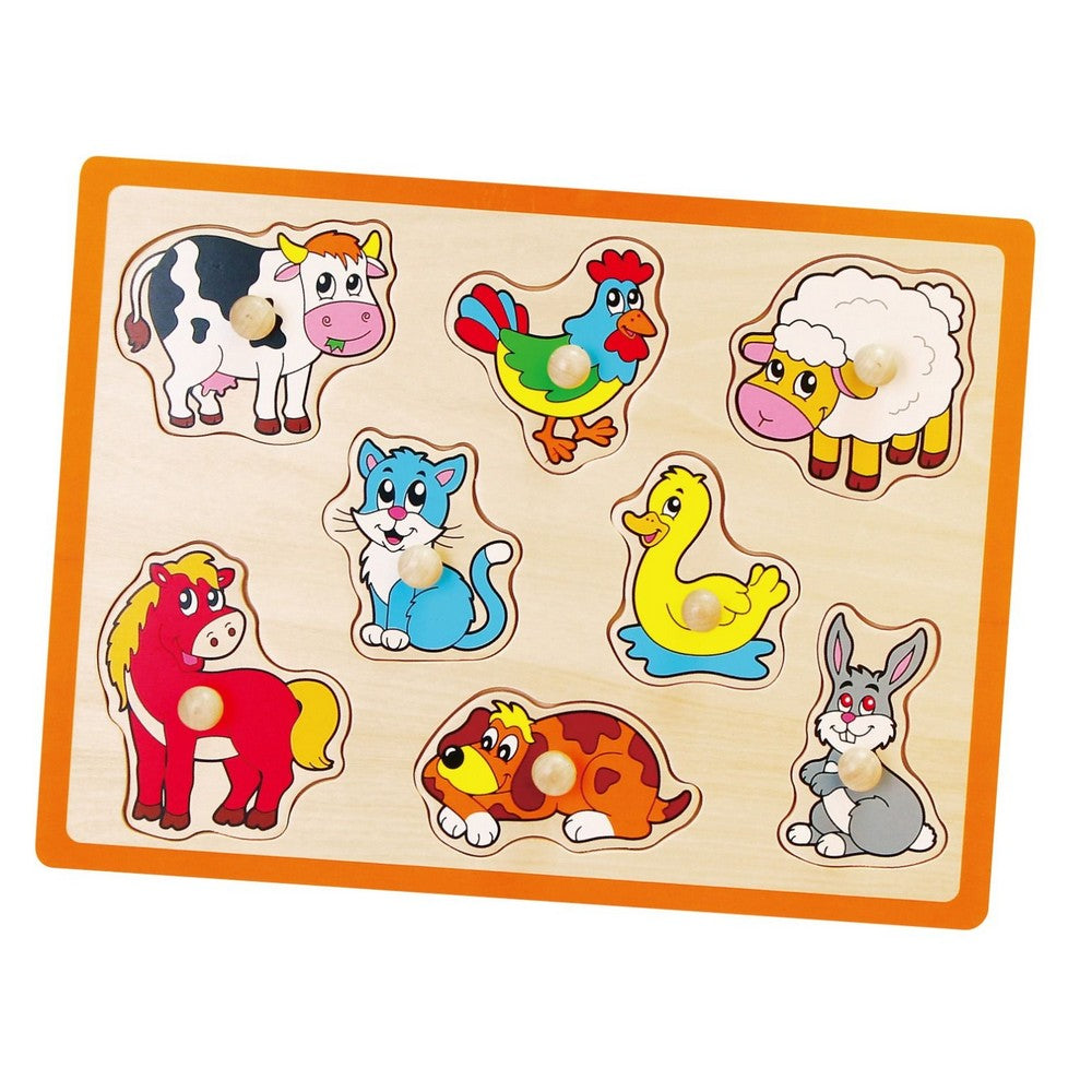 Puzzle cu butoane - Animale de companie, 8 piese, Viga