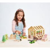Set Casă de păpuși și grădinar din lemn premium - Tender Leaf Toys