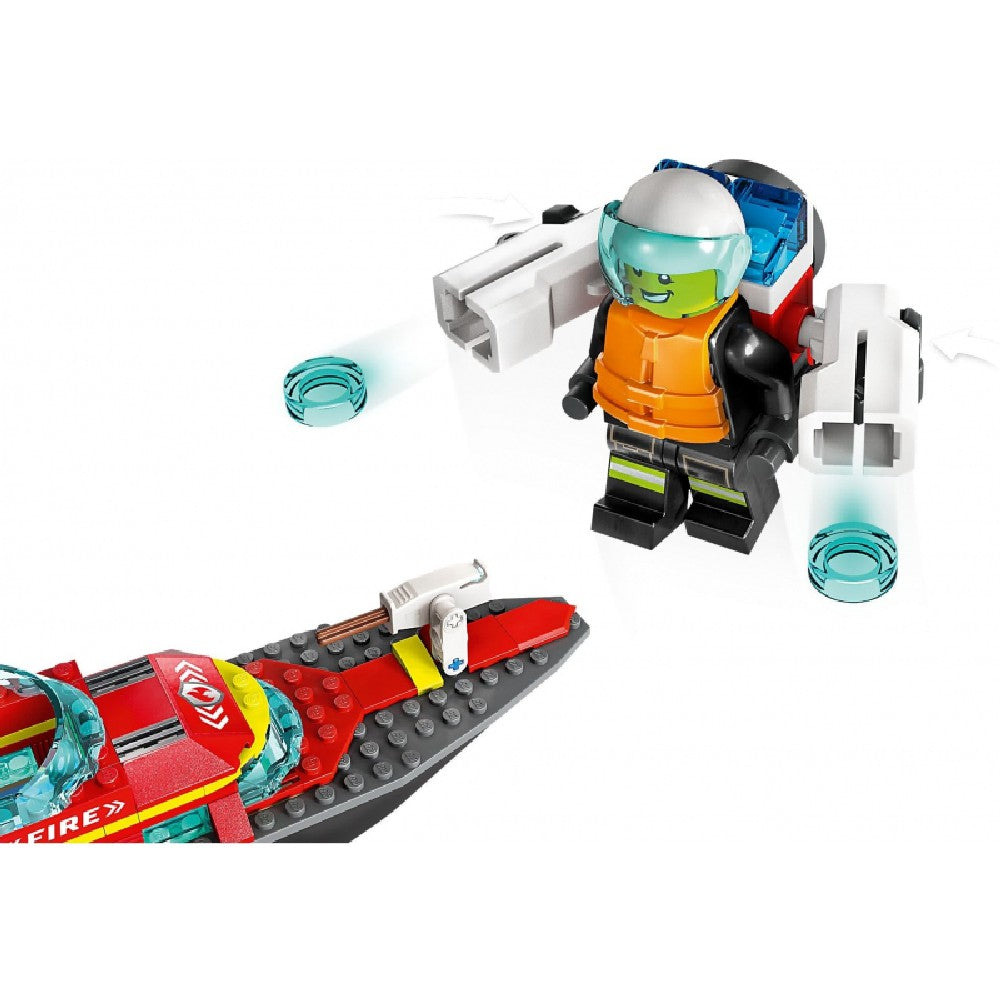 LEGO City -  Barca de salvare a pompierilor 60373, 144 piese