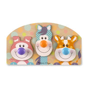 Melissa & Doug Joc pentru bebeluși și copii care merg, Puzzle mare cu buton, animale de fermă
