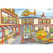 Puzzle Schmidt: Pompieri și polițiști, set 3 x 24 de piese + Cadou: poster