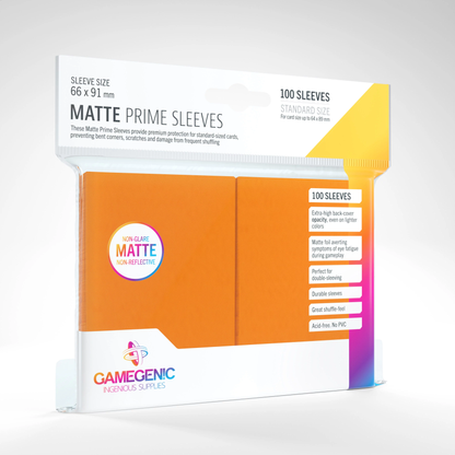 Gamegenic - Matte Prime Sleeves Orange (100 Sleeves)