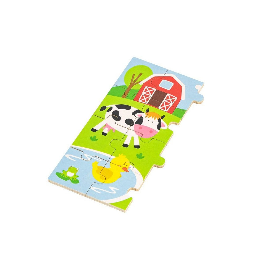 Puzzle din lemn - Animalele de la fermă, 24 piese, Viga