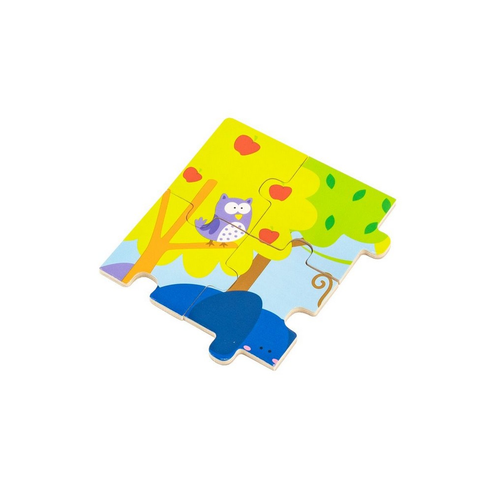 Puzzle din lemn - Animale safari, 24 piese, Viga