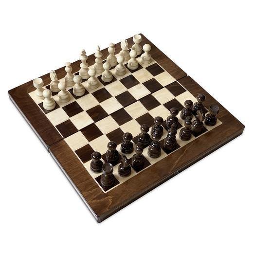 Șah și table (lemn - alb și maro - 45*45 cm) - Jocozaur.ro - Omul potrivit la jocul potrivit