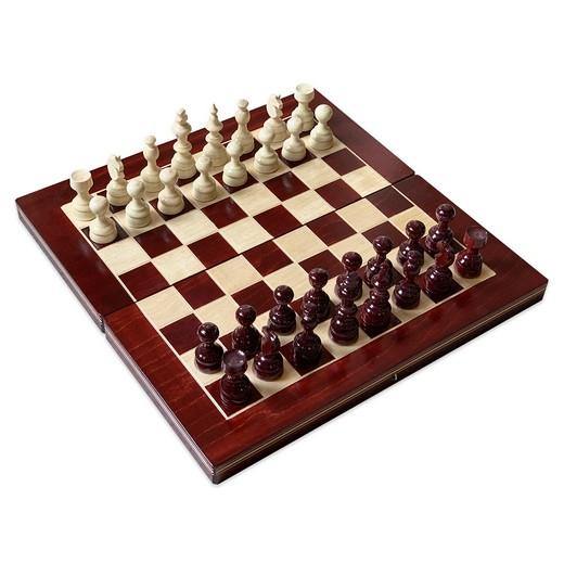 Șah și table (lemn - alb și rosu - 45*45 cm) - Jocozaur.ro - Omul potrivit la jocul potrivit
