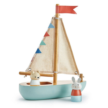 Barca lui Bubble si Squeak- Sailaway Boat - Tender Leaf Toys