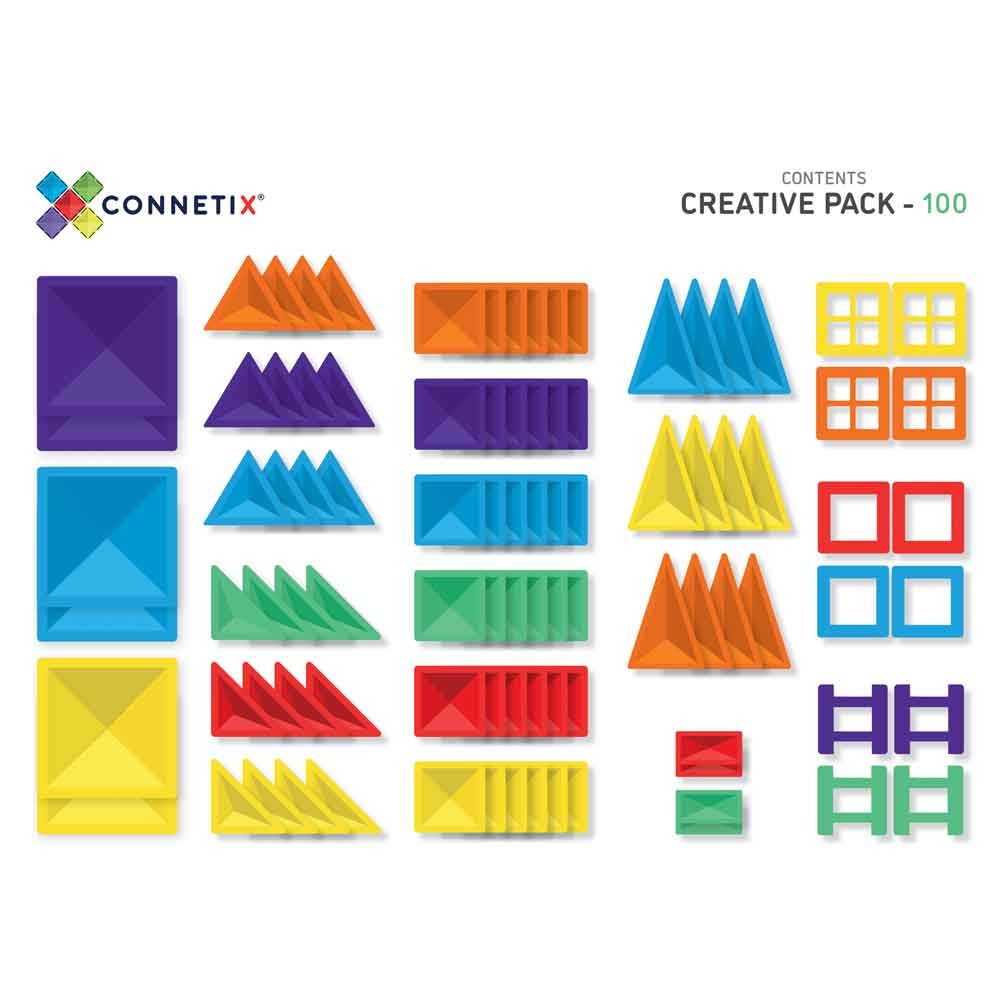 Connetix Magnetic Tiles, Creative Pack 100 de piese