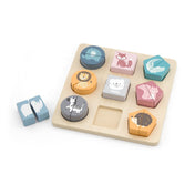 Puzzle cuburi din lemn cu animale sălbatice, PolarB Viga 44012