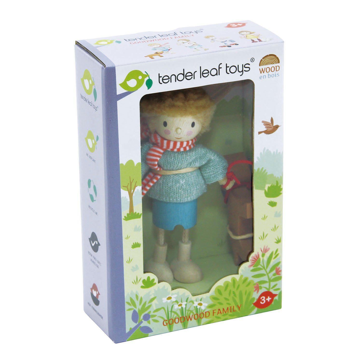 Figurină Domnul Goodwood și câinele, din lemn premium - cu membre ajustabile - Tender Leaf Toys-Tender Leaf Toys-1-Jocozaur