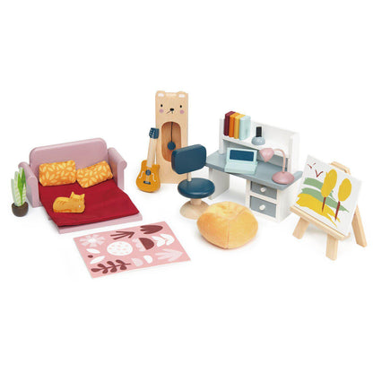 Set mobilier birou Doll House, din lemn premium - 27 piese fără păpușă - Tender Leaf Toys-Tender Leaf Toys-3-Jocozaur