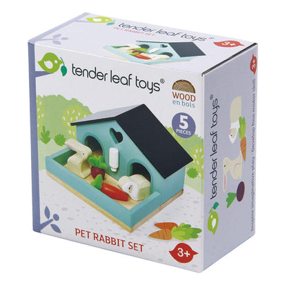 Set figurină iepuraș în căsuță, din lemn premium, pentru căsuțe de păpușă - 5 piese - Tender Leaf Toys-Tender Leaf Toys-1-Jocozaur