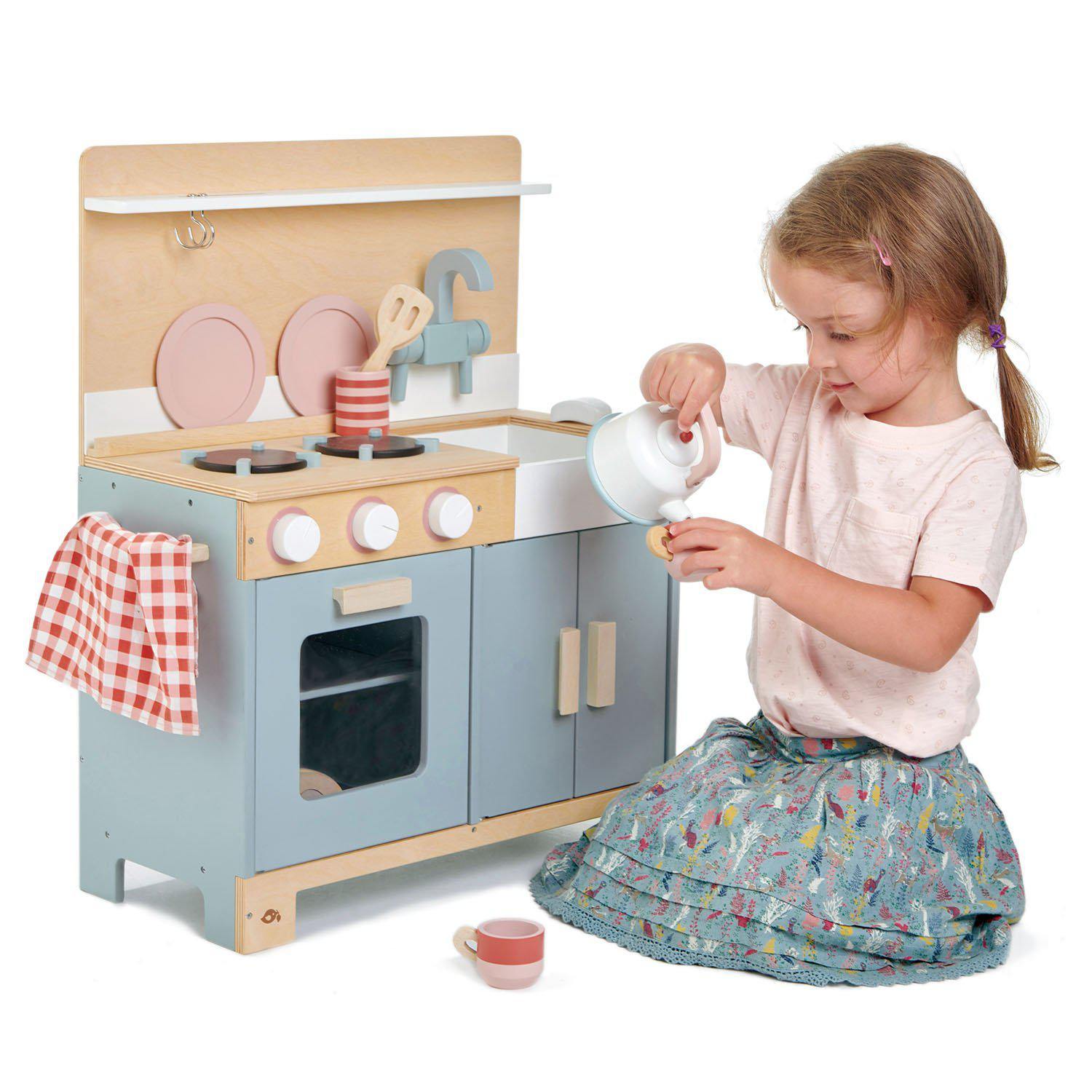Bucătărie , din lemn premium - Mini Chef Home Kitchen - 16 piese, echipamente și accesorii complete pentru gătit - Tender Leaf Toys-Tender Leaf Toys-3-Jocozaur