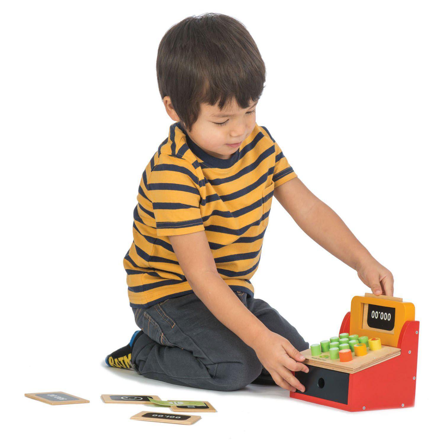 Casă de marcat , din lemn premium - Till with Money - Tender Leaf Toys-Tender Leaf Toys-3-Jocozaur
