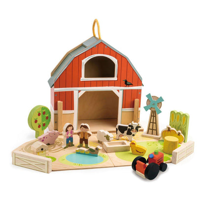 Micul hambar, din lemn premium - Little Barn - 18 piese - Tender Leaf Toys-Tender Leaf Toys-2-Jocozaur