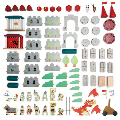 Castel regesc, din lemn premum - Royal Castle - 100 piese - Tender Leaf Toys-Tender Leaf Toys-7-Jocozaur