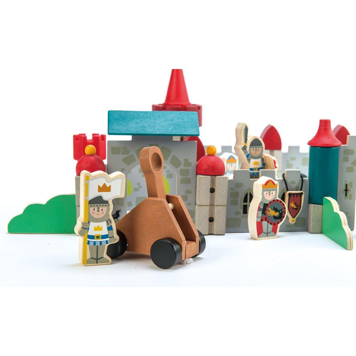 Castel regesc, din lemn premum - Royal Castle - 100 piese - Tender Leaf Toys-Tender Leaf Toys-3-Jocozaur