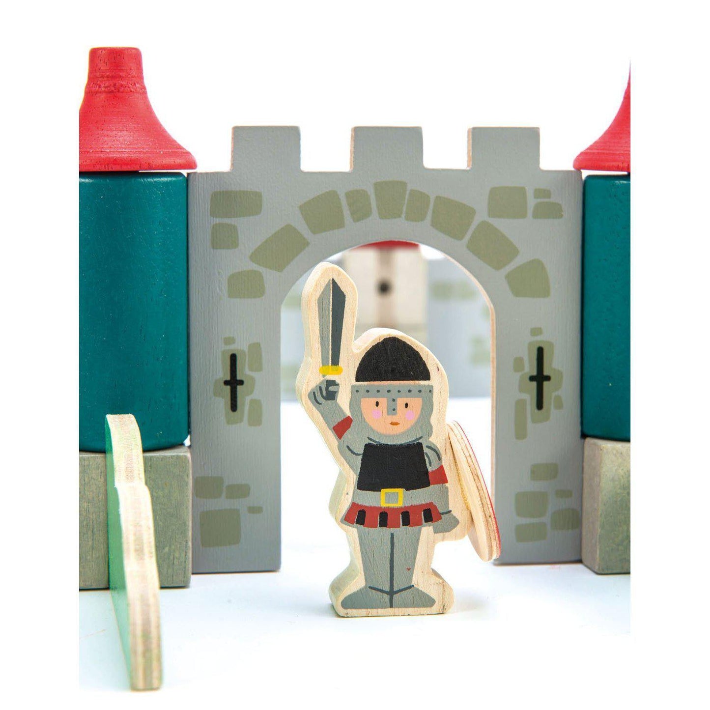 Castel regesc, din lemn premum - Royal Castle - 100 piese - Tender Leaf Toys-Tender Leaf Toys-4-Jocozaur