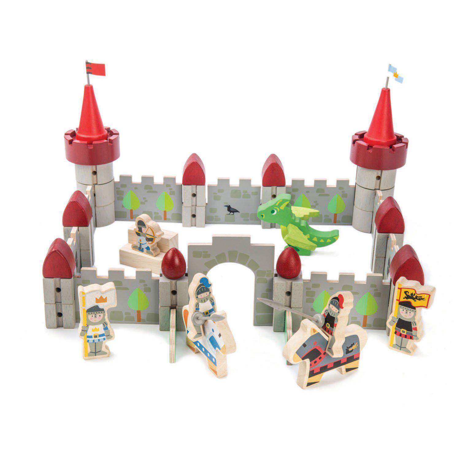Castelul Dragonului, din lemn premium - Dragon Castle - 59 piese - Tender Leaf Toys-Tender Leaf Toys-2-Jocozaur
