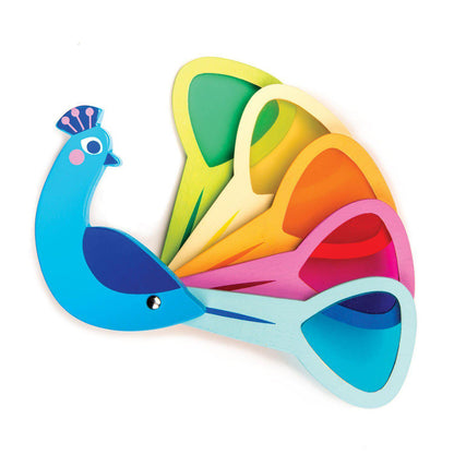 Păunul colorat, din lemn premium -Peacock Colours - Tender Leaf Toys-Tender Leaf Toys-2-Jocozaur