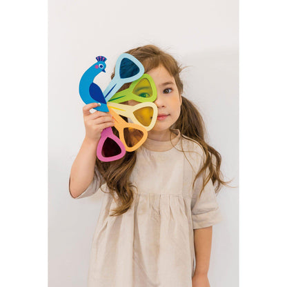 Păunul colorat, din lemn premium -Peacock Colours - Tender Leaf Toys-Tender Leaf Toys-5-Jocozaur