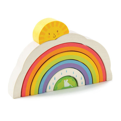 Tunelul curcubeu, din lemn premium - Rainbow Tunnel - 7 piese - Tender Leaf Toys-Tender Leaf Toys-2-Jocozaur