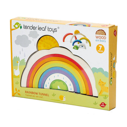 Tunelul curcubeu, din lemn premium - Rainbow Tunnel - 7 piese - Tender Leaf Toys-Tender Leaf Toys-1-Jocozaur