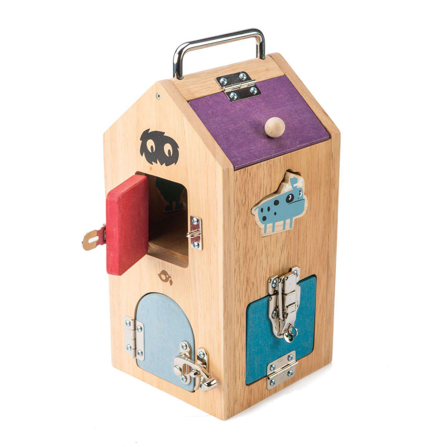 Szörnydoboz, prémium minőségű fából - Monster Lock Box - 8 uși încuiate - Tender Leaf Toys-Tender Leaf Toys-2-Játszma.ro - A maradandó élmények boltja