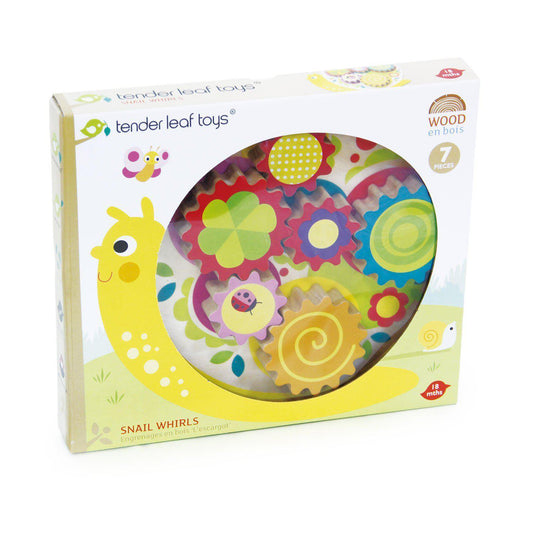 Melcul didactic, din lemn premium - Snail Whirls - 7 piese - Tender Leaf Toys-Tender Leaf Toys-1-Jocozaur