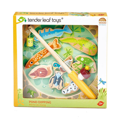 Pescarul cu magneți, din lemn premium - Pond Dipping - 10 piese - Tender Leaf Toys-Tender Leaf Toys-1-Jocozaur