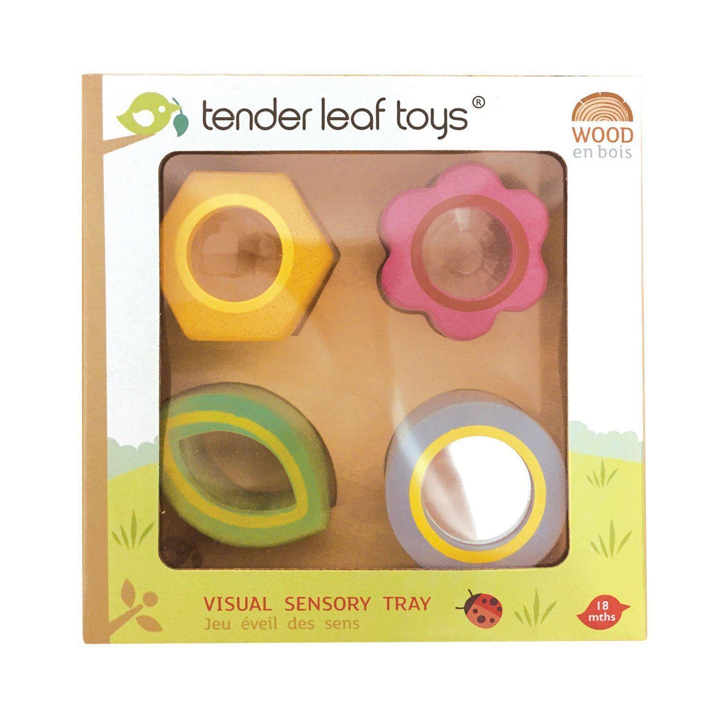 Tablă senzorială cu efecte vizuale, din lemn premium - Audio Sensory Tray - 5 piese - Tender Leaf Toys-Tender Leaf Toys-1-Jocozaur