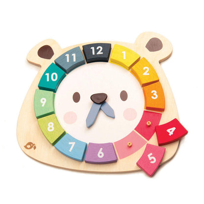 Ceasul Ursul colorat, din lemn premium - Bear Colour Clock - 12 piese colorate - Tender Leaf Toys-Tender Leaf Toys-2-Jocozaur