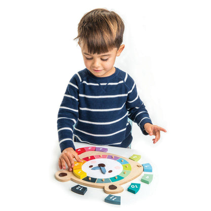 Ceasul Ursul colorat, din lemn premium - Bear Colour Clock - 12 piese colorate - Tender Leaf Toys-Tender Leaf Toys-3-Jocozaur