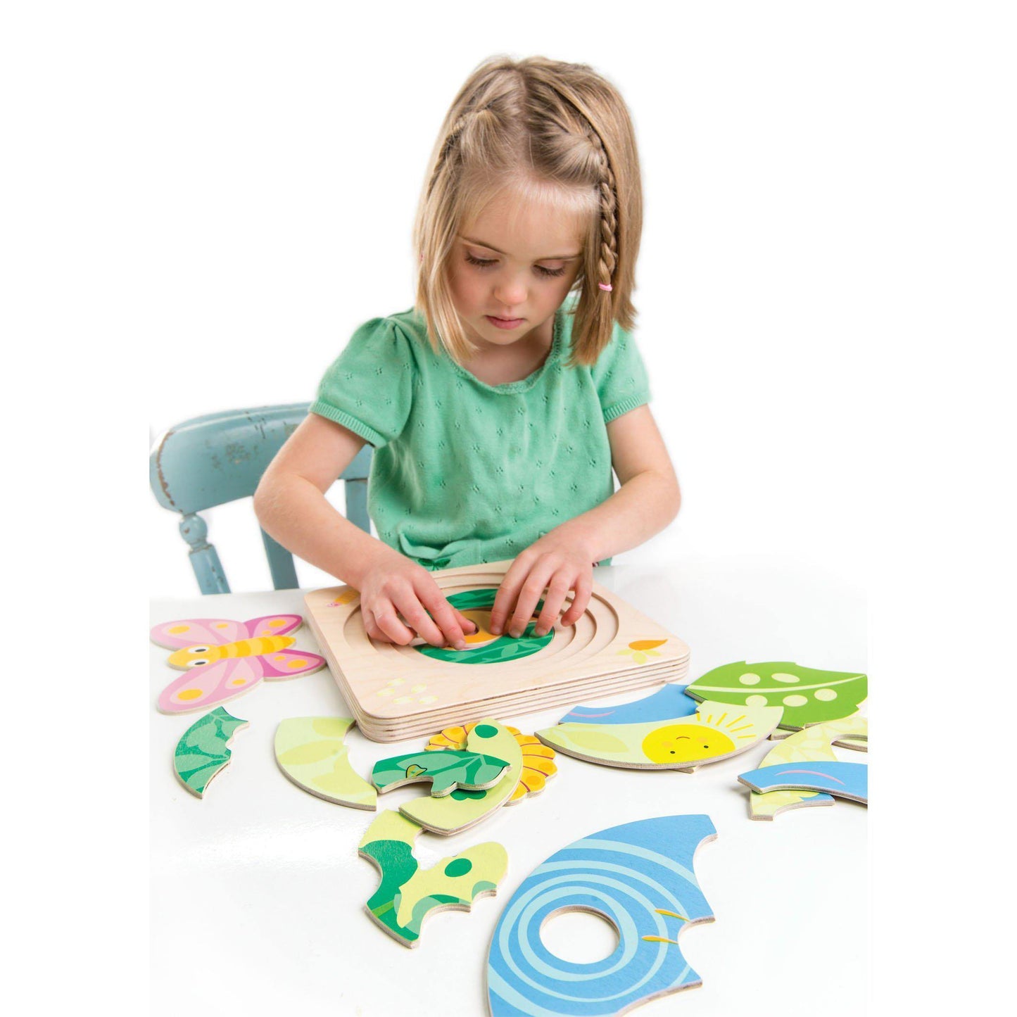 Puzzle educativ dezvoltarea fluturelui, din lemn premium - Butterfly Life 4in1 - Tender Leaf Toys-Tender Leaf Toys-2-Jocozaur