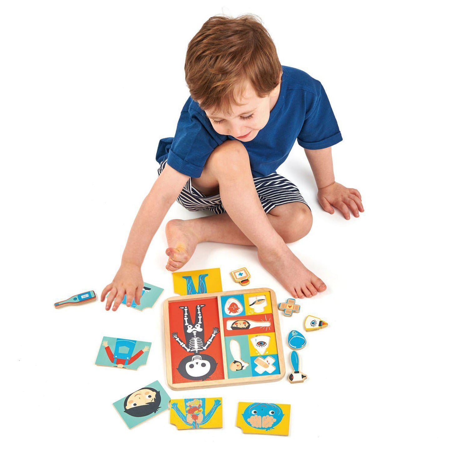 Puzzle educativ Să învățăm corpul uman, din lemn premium - Ouch Puzzle - Tender Leaf Toys-Tender Leaf Toys-5-Jocozaur