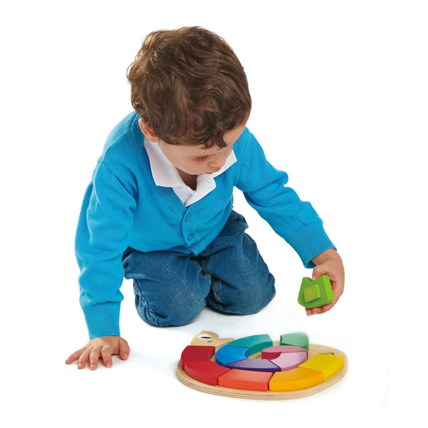 Șarpele colorat, din lemn premium - Colour Me Happy - 13 piese - Tender Leaf Toys-Tender Leaf Toys-3-Jocozaur