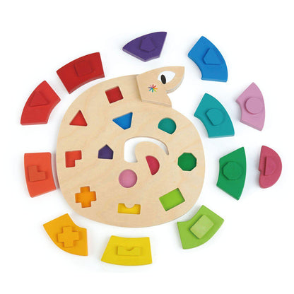 Șarpele colorat, din lemn premium - Colour Me Happy - 13 piese - Tender Leaf Toys-Tender Leaf Toys-4-Jocozaur