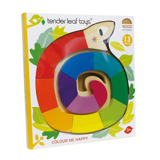 Șarpele colorat, din lemn premium - Colour Me Happy - 13 piese - Tender Leaf Toys-Tender Leaf Toys-1-Jocozaur