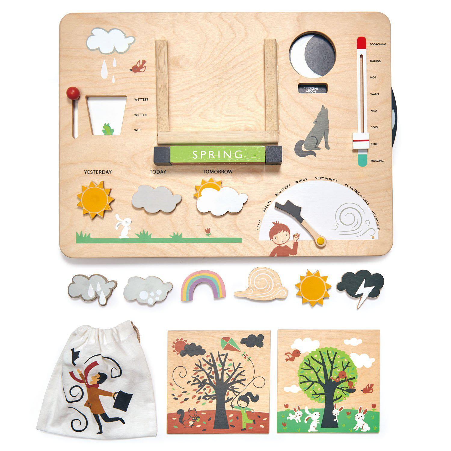 Stația meteo educativă, din lemn premium - Weather Watch - 13 piese - Tender Leaf Toys-Tender Leaf Toys-2-Jocozaur